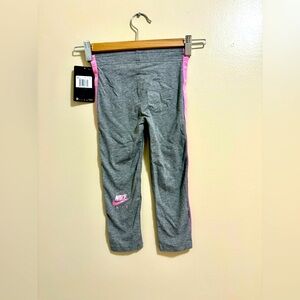 🆕 NWT Nike Air Girls Pants Gray and Pink Trim, Size 4T